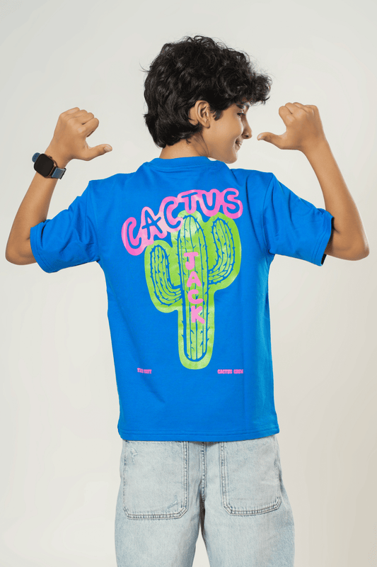 BLUE CACTUS OVERSIZED T-SHIRT