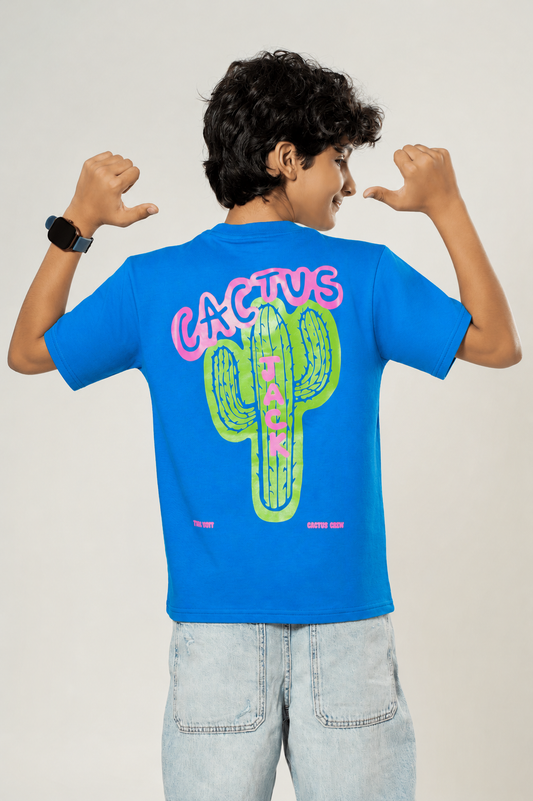 BLUE CACTUS OVERSIZED T-SHIRT