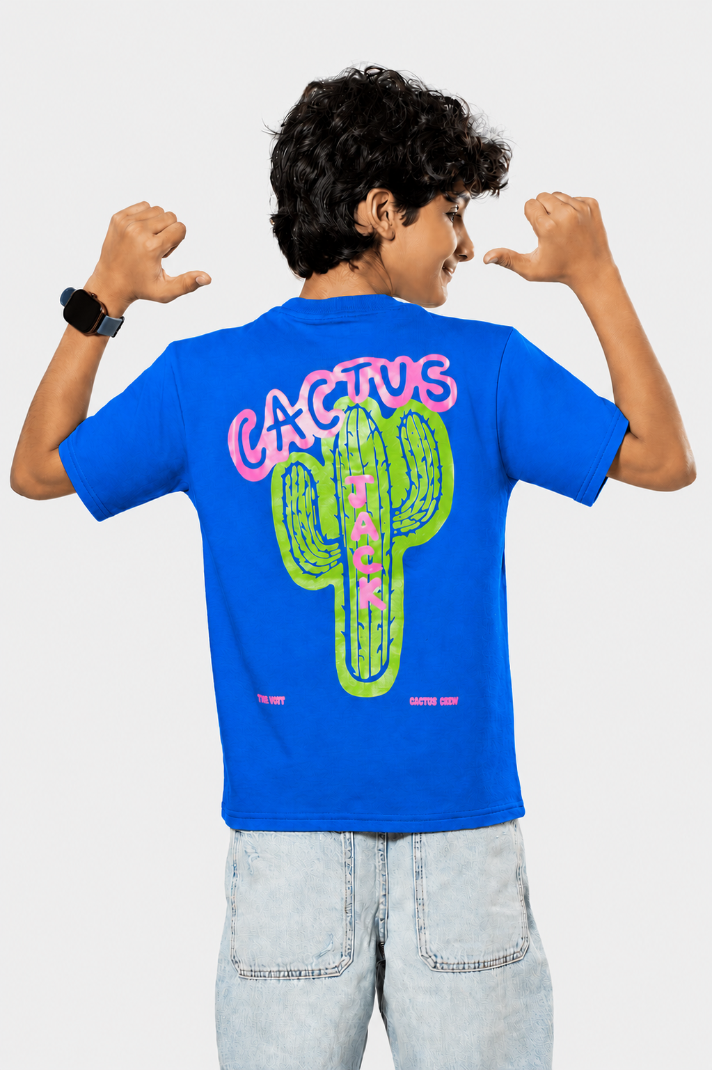 BLUE CACTUS OVERSIZED T-SHIRT
