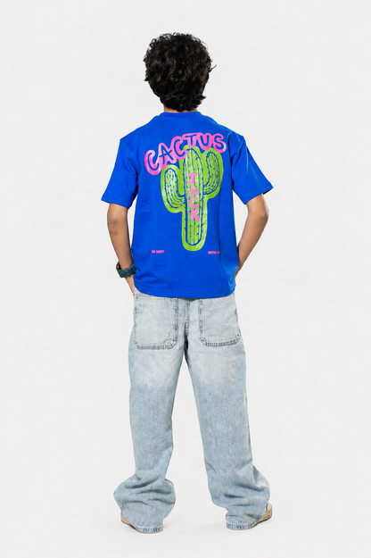 BLUE CACTUS OVERSIZED T-SHIRT