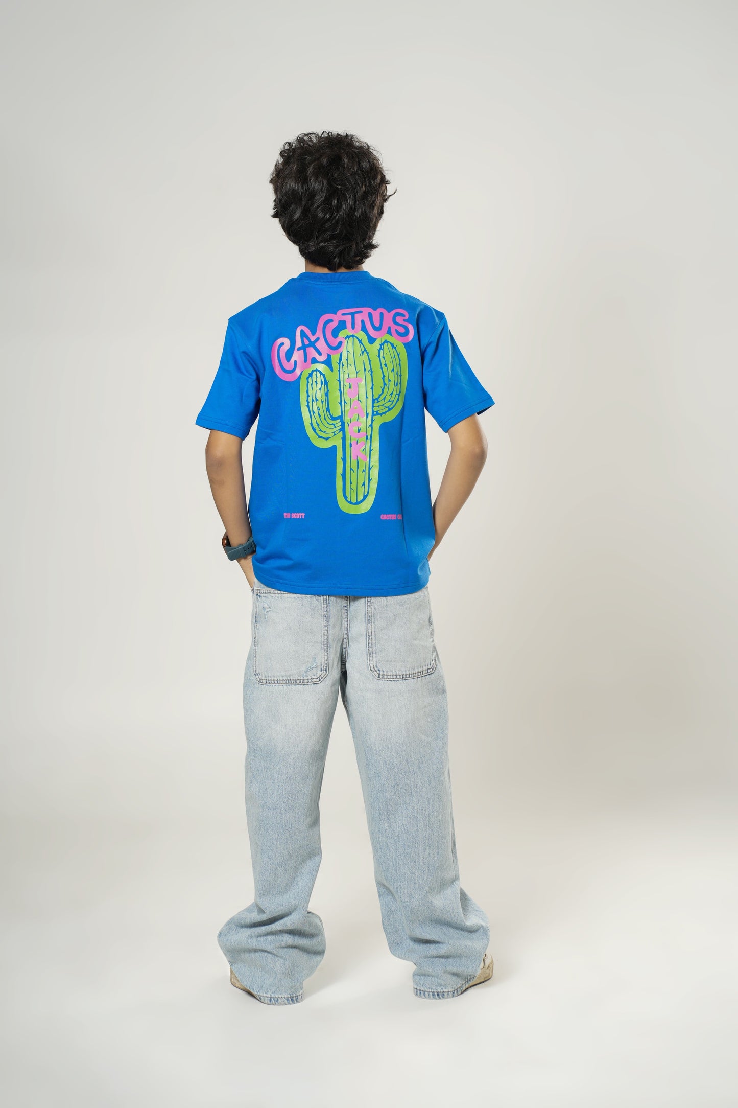 BLUE CACTUS OVERSIZED T-SHIRT