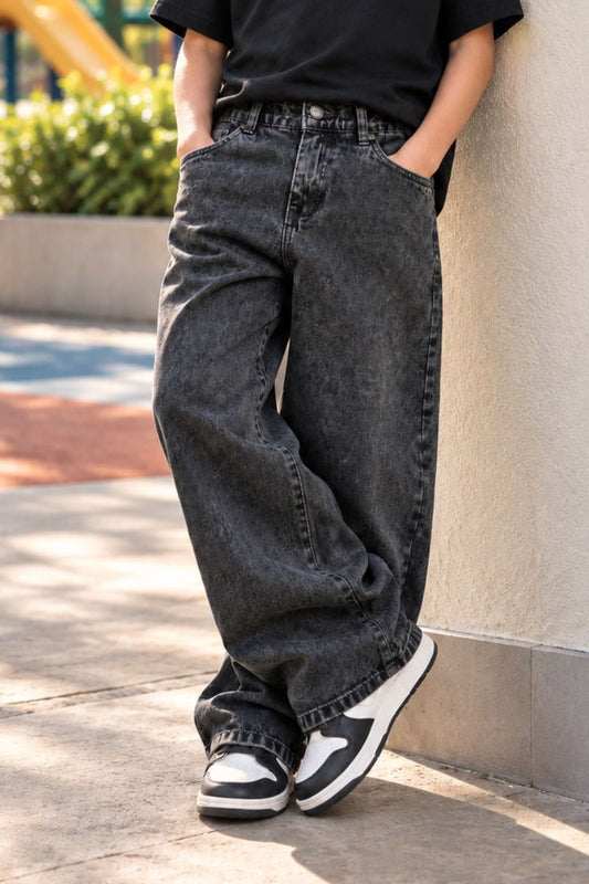 GREY RUSH BAGGY JEANS