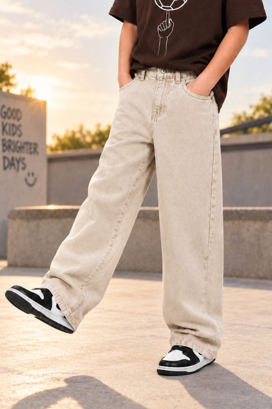 DESERT BEIGE BAGGY JEANS